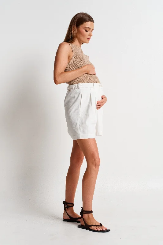 Goldie Adjustable Tailored Short - Off-White