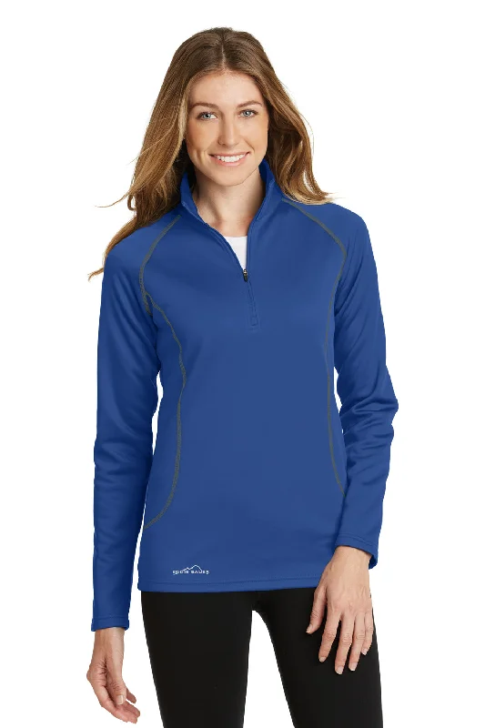 Eddie Bauer Womens Smooth Fleece 1/4 Zip Sweatshirt - Cobalt Blue