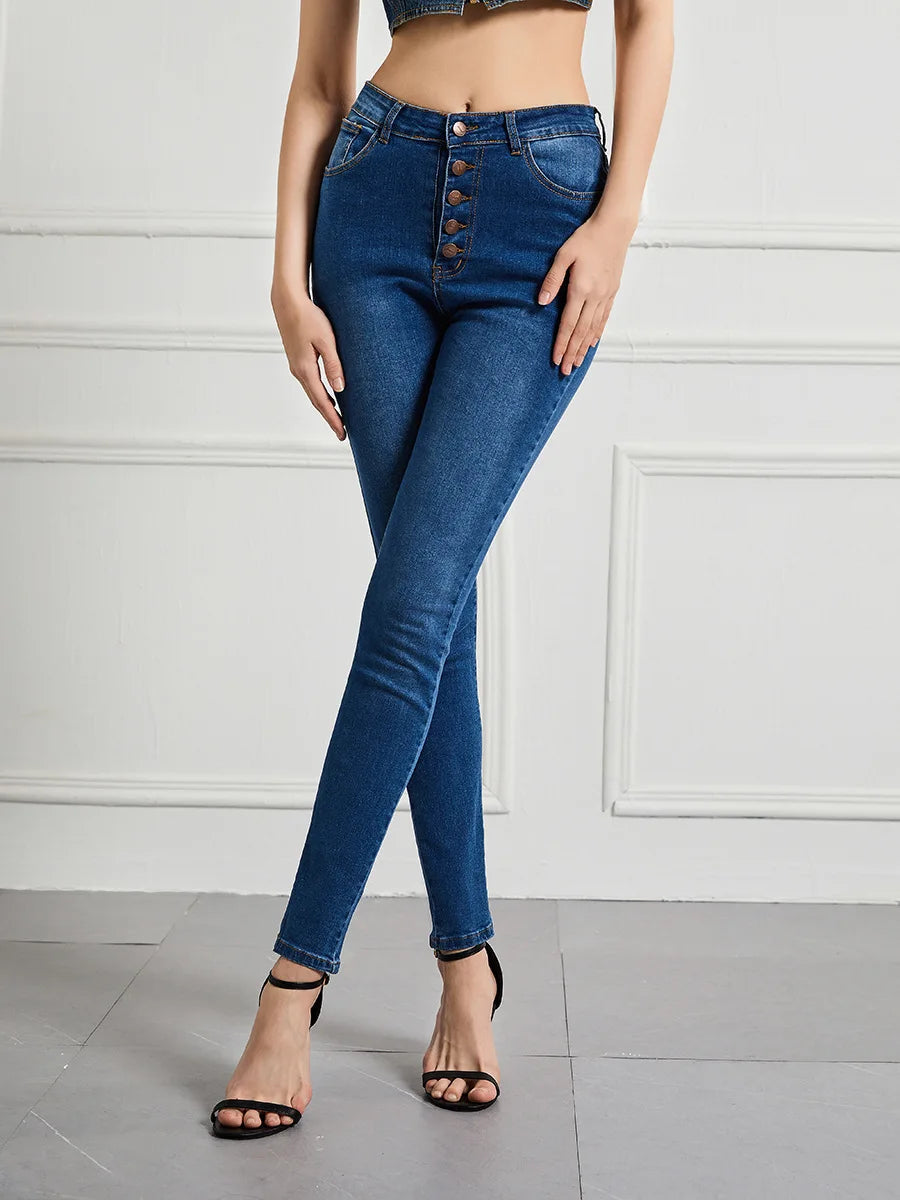 Amy Fashion - Sexy High Waist Slim Vintage Trendy Office Fashionable Stretchy Denim Jean