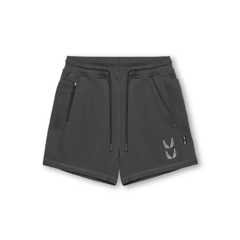 0867. Tech-Terry™ Sidelock Sweat Short - Space Grey "Stacked Wings"