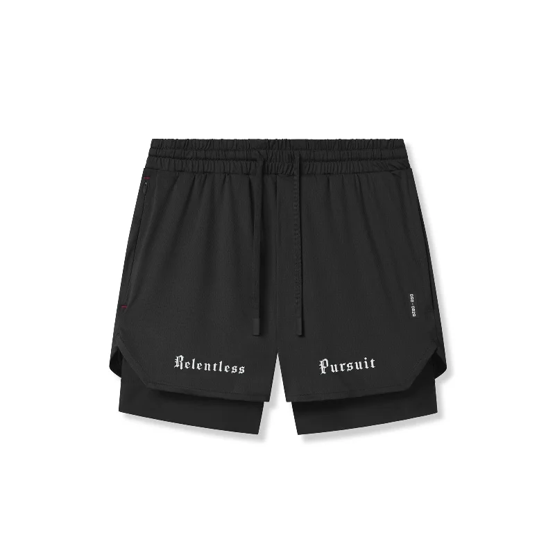 0828. AeroSilver® 5" Liner Short - Black "RP"/Black