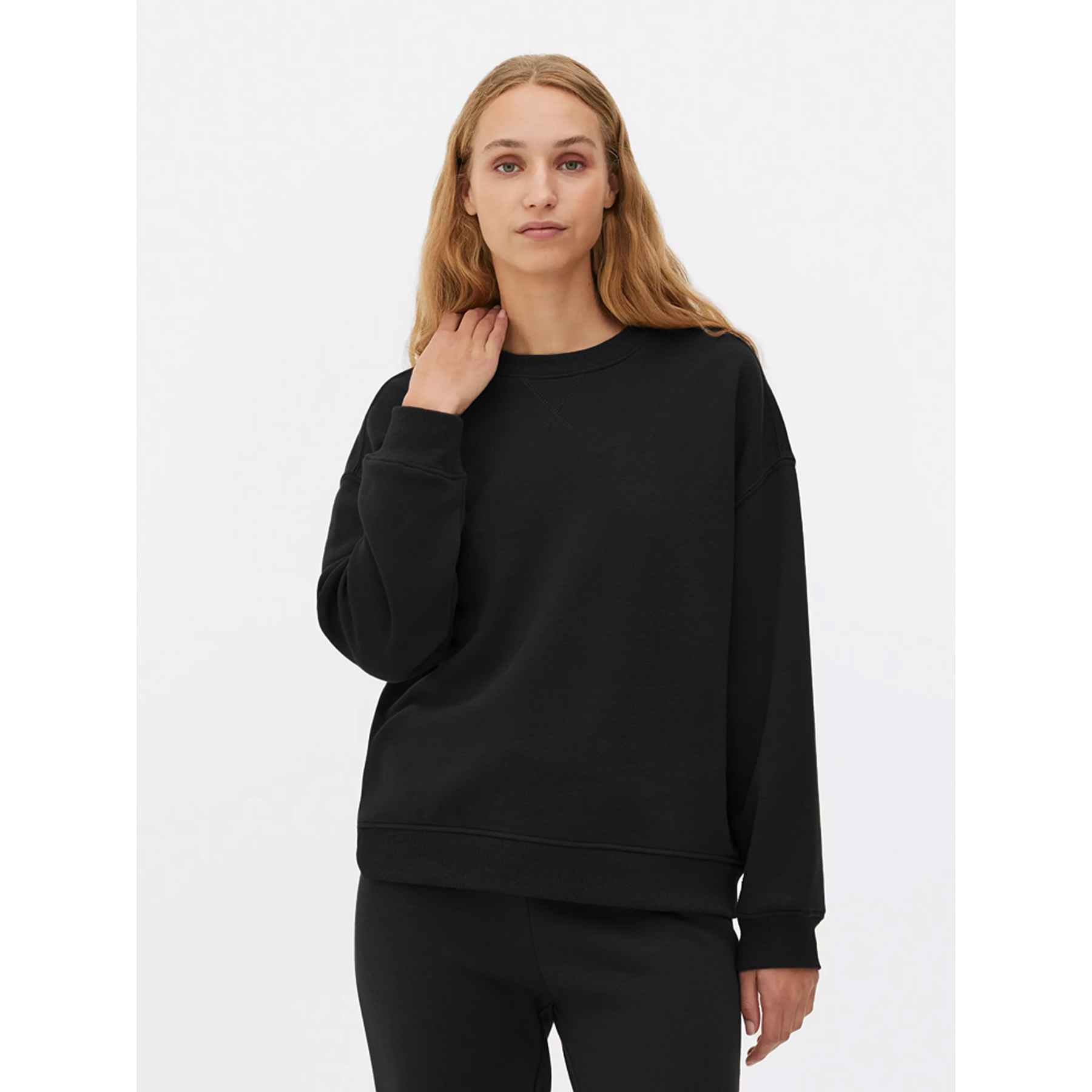 Black Basic Regular Fit Sweatshirt