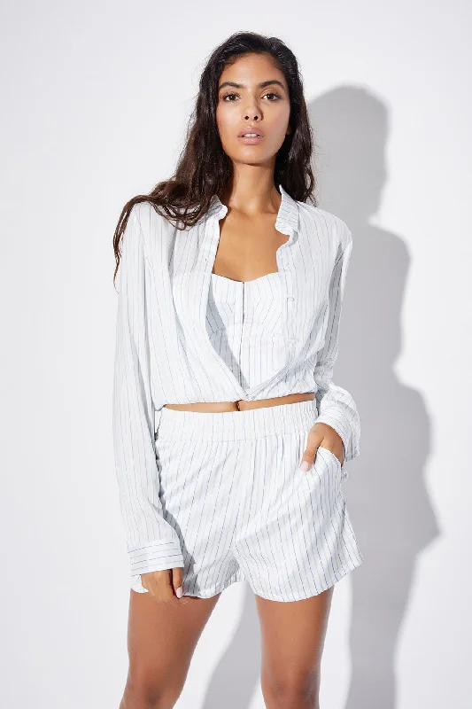 EDWINNA SHORT | WHITE STRIPED