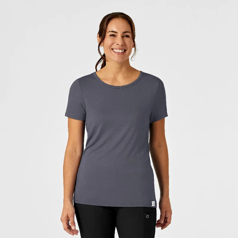 Silky Knit Short Sleeve Tee - Pewter