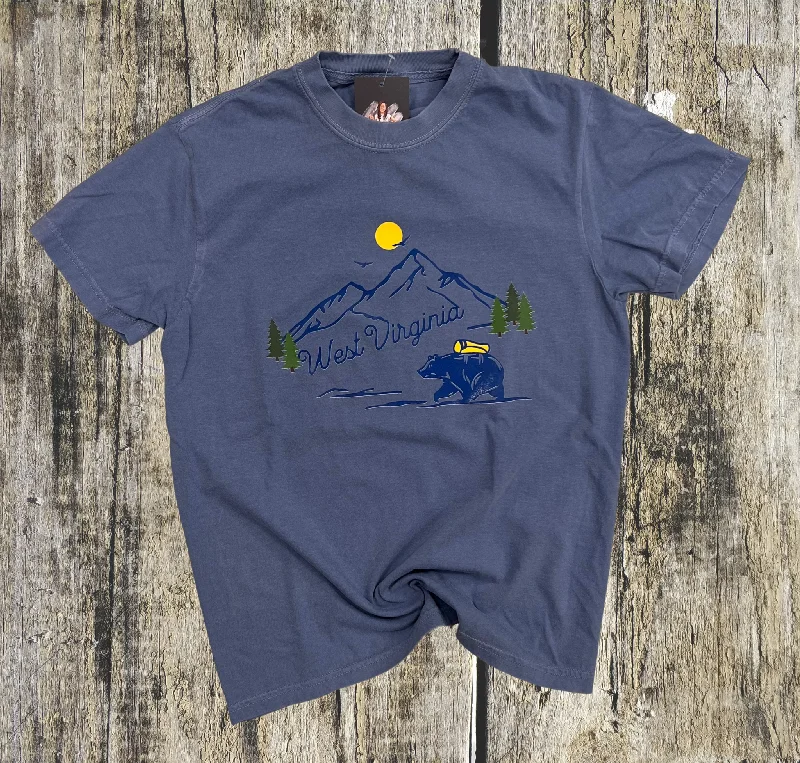 West Virginia Hiking Bear Comfort Color Tee