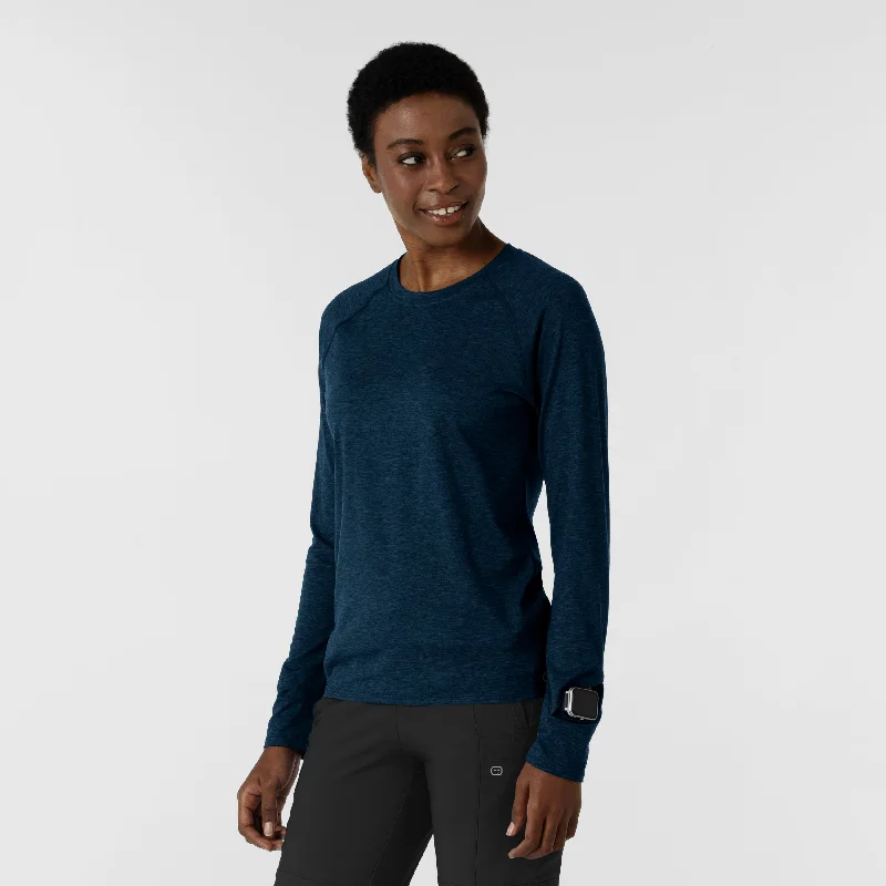 Women's Watch Window Long Sleeve Underscrub Top - Royal Heather