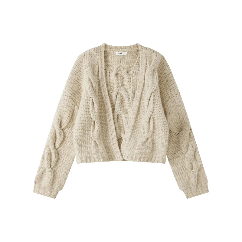 3374Q Cable Knit Cardigan