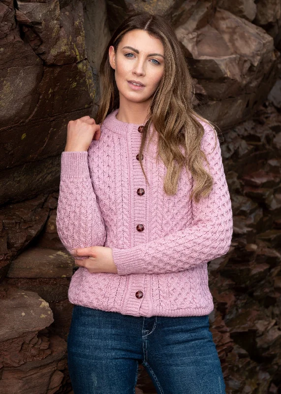 Aran Lumber Cardigan | Pink