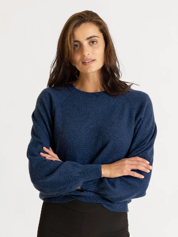 Cashmere sweater "Embla" - mountain blue