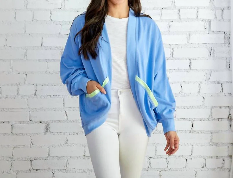 Coastal Cardigan In Sky Blue