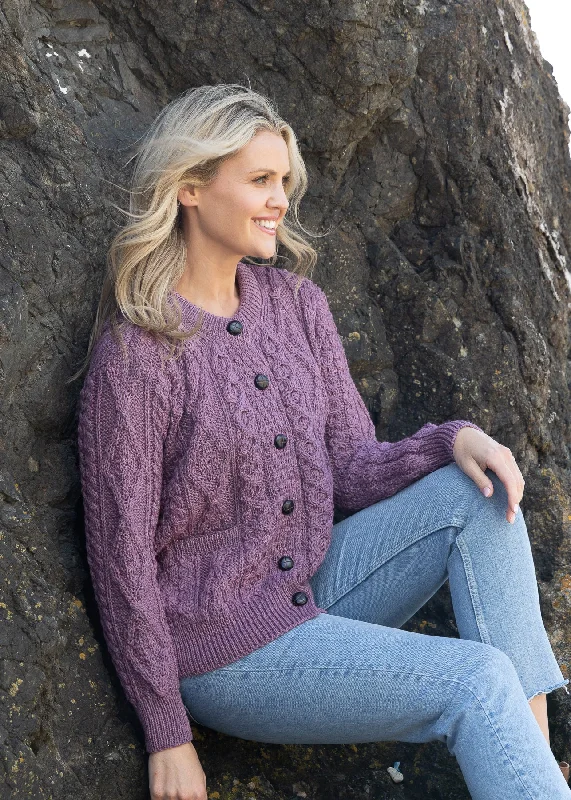 Inagh Ladies Aran Cardigan | Lupin