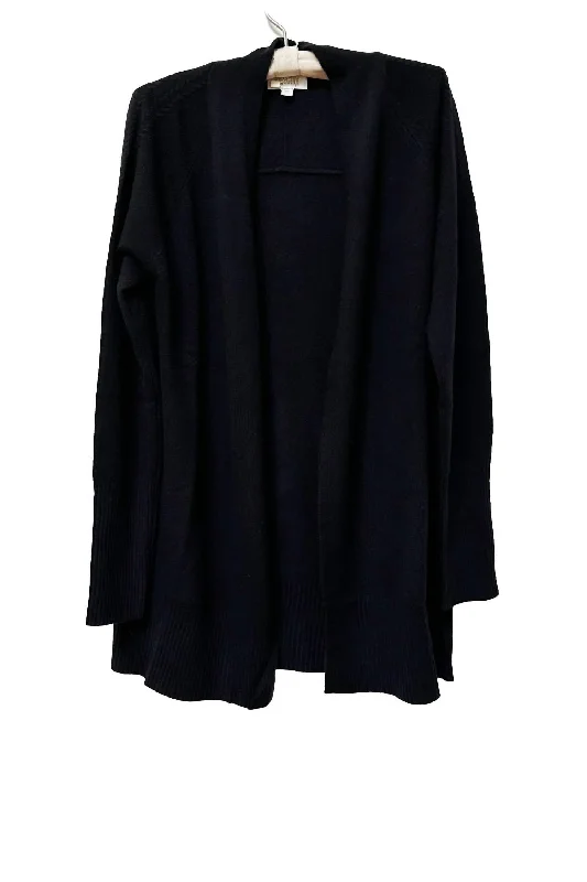 Women's Rib Detail Cardigan In Black