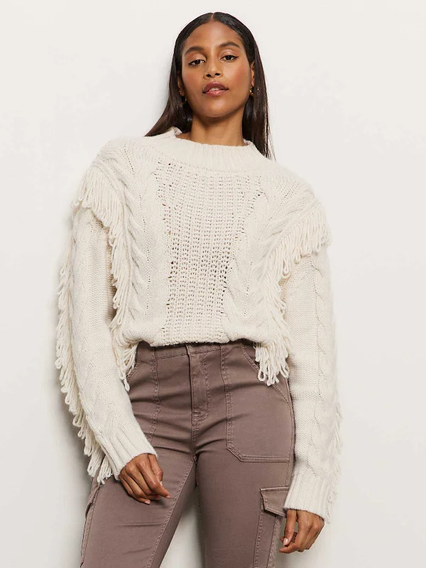 Crafted Fringe Sweater Chalk