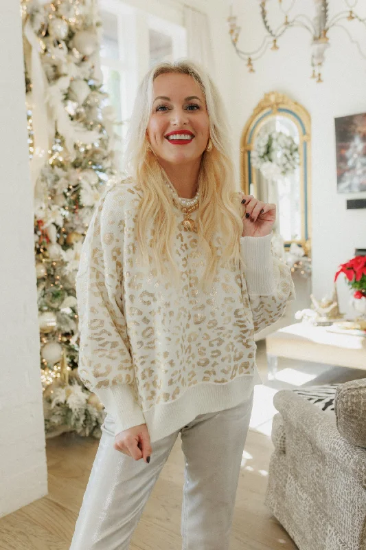 Wild Christmas Sweater, TAUPE/GOLD