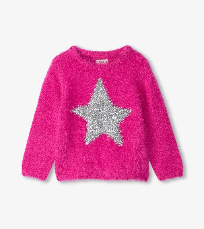 Girls Furry Star Sweater