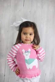 Girls Llama Sweater