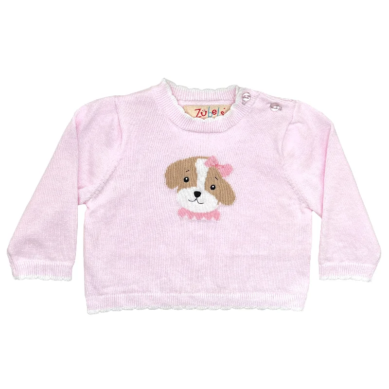 Girls Puppy Face Sweater