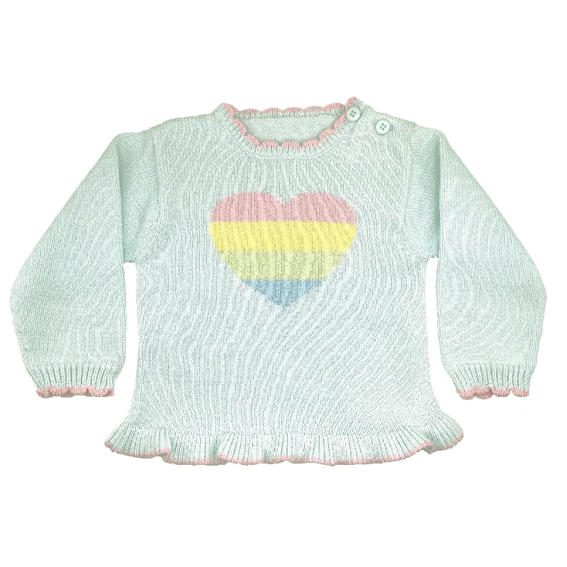 Girls Rainbow Heart Sweater