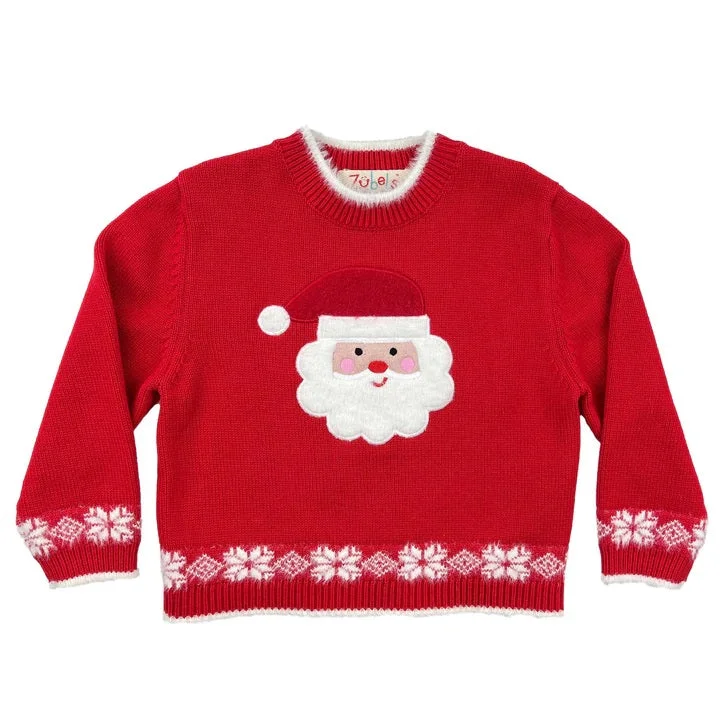 Girls Santa Face Sweater