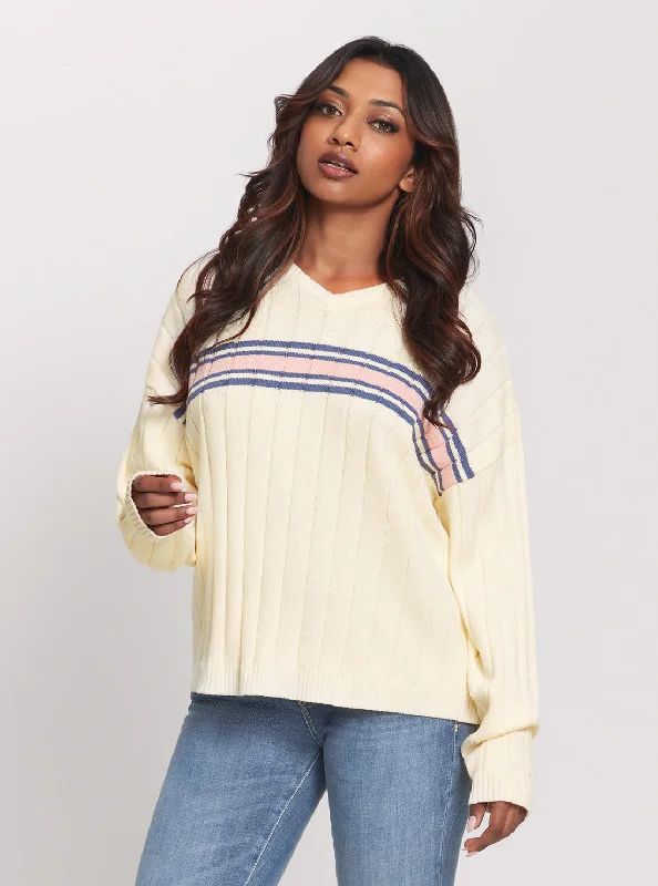 Guess Originals Cream V-neck Sweater