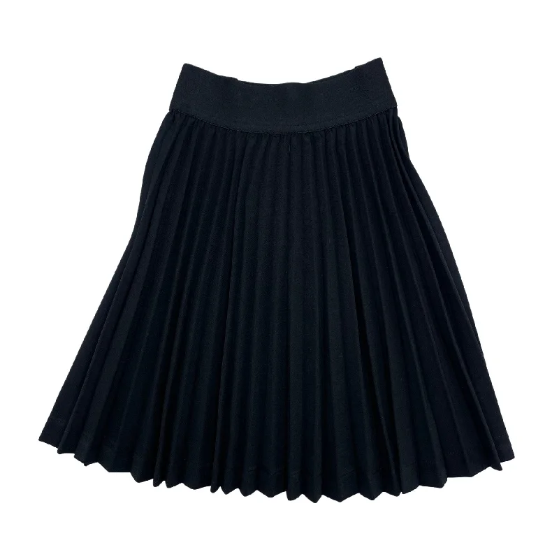 skirt midi knife pleat - black