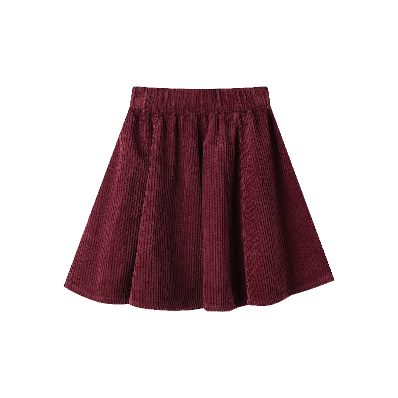 corduroy circle skirt - burgundy