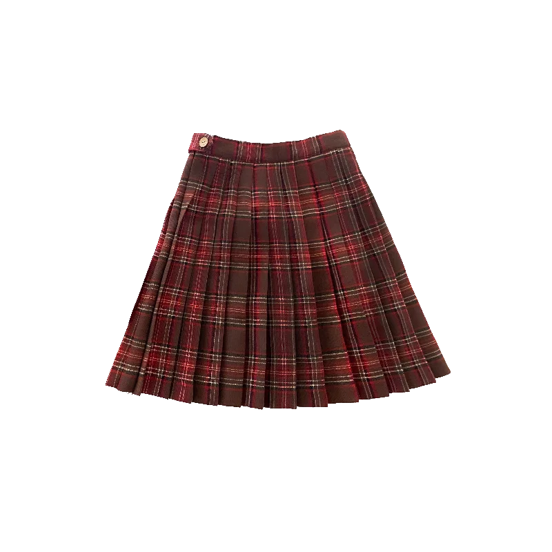 plaid pleated skirt - mulberry plaid