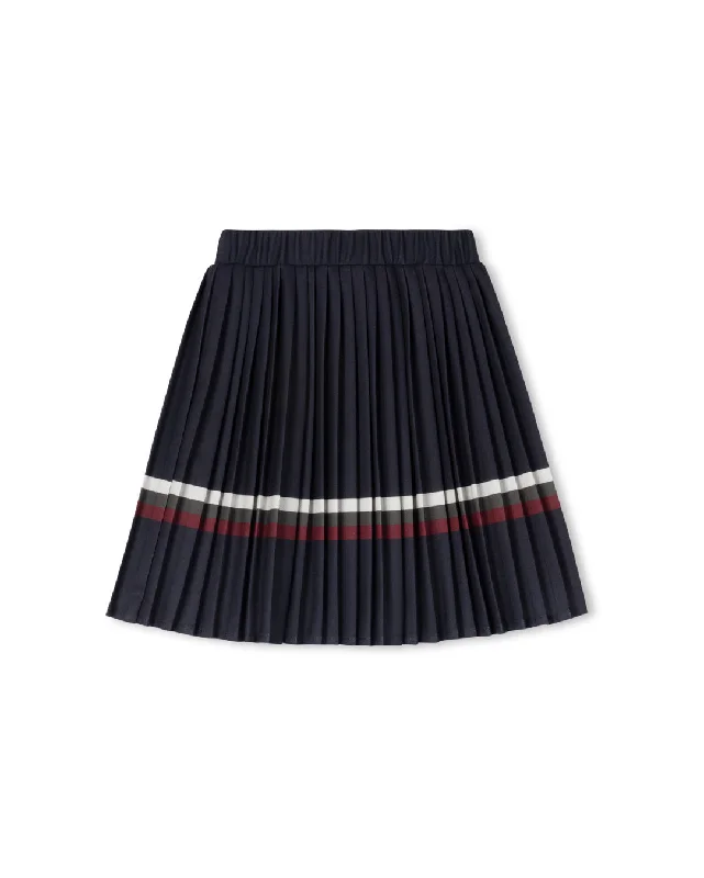 skirt pleated stripe bottom - black