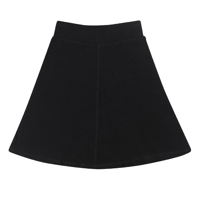 skirt ribbed - black