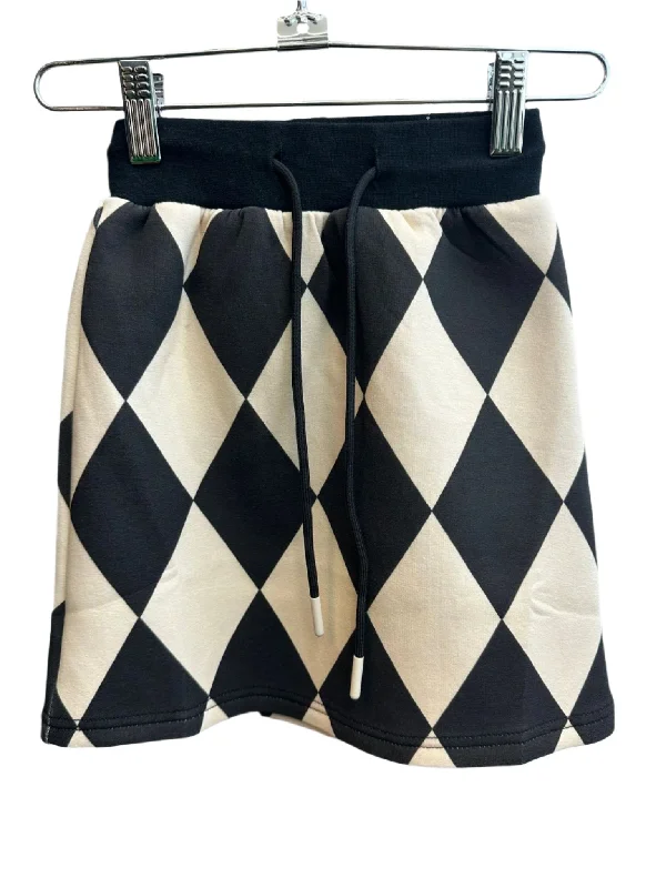 skirt argyle printed - black-5