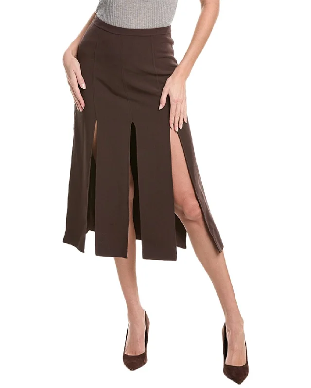 Michael Kors Collection Crepe Wool-Blend Streamer Skirt