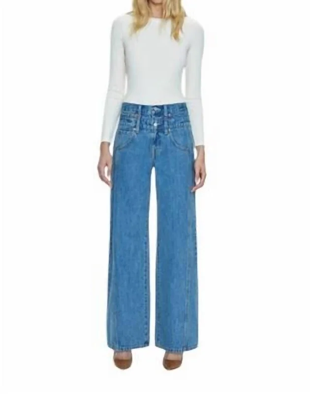 Caleb High Rise Relaxed Stacked Waist Jeans In Venue