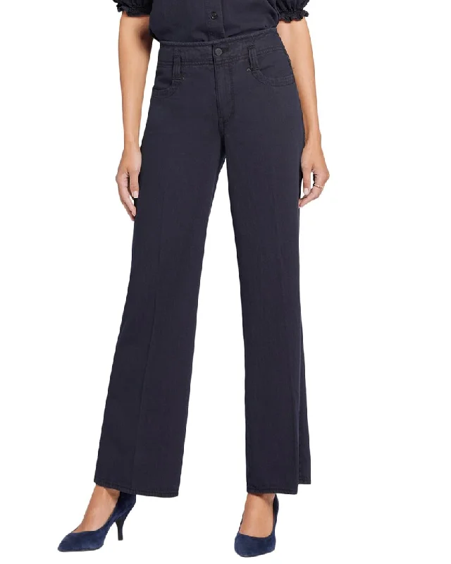 NYDJ Teresa Overdye Black Wide Leg Jean