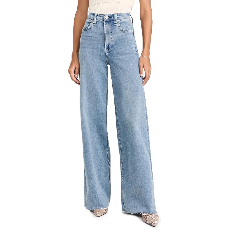 rag & bone Women's Flexi Sofie High Rise Full Length Wide Jeans, Whitney