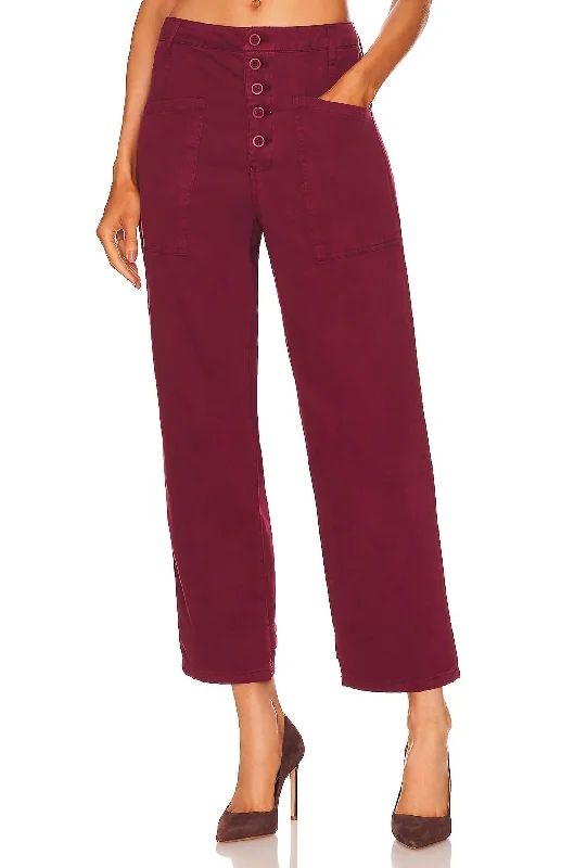 Tammy High Rise Trouser In Merlot